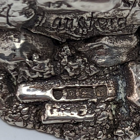 純銀雕塑貓頭鷹對象 109 克高 7.5 厘米英國鄉村藝術家公司